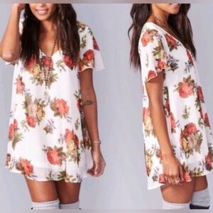 Show Me Your Mumu Rose Floral Cottagecore Flowy Feminine Lightweight Dress Sz L